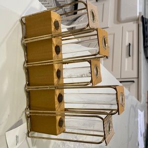 anthropologie staggered vase in gold